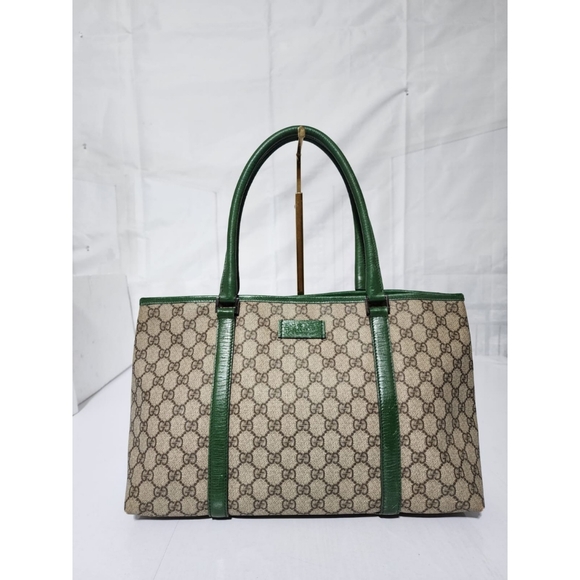 Gucci Handbags - Gucci Medium GG Supreme Joy Tote Bag Green/Beige